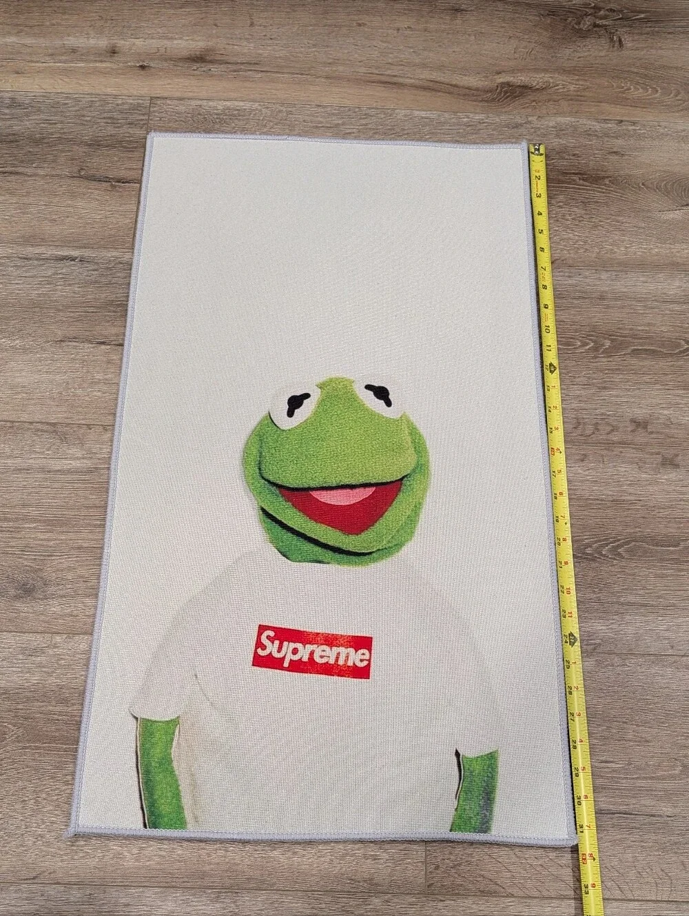 Supreme White Kermit Print Home Accent Rug